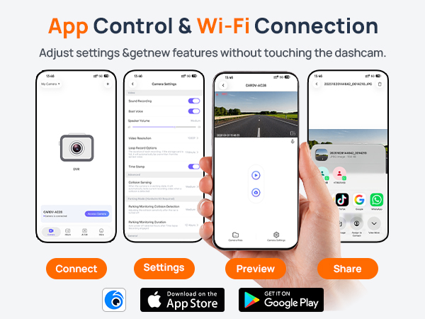 Xplywi dash cam key features for BMW X2 F39 including 4K recording WiFi G-sensor and loop recording